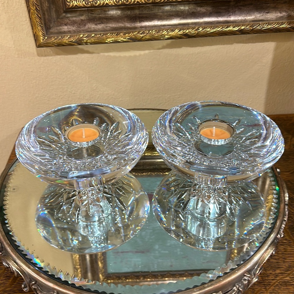 Waterford Crystal, either candle stick holders or votive holders